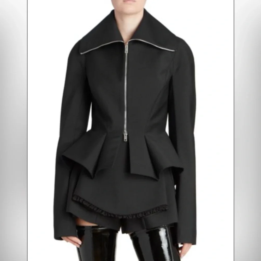 New Givenchy Peplum Wool-Mohair Zip Up Jacket Size 38 - Picture 2 of 15